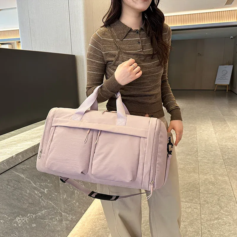 Pink multi-pocket travel gym bag, model 2620